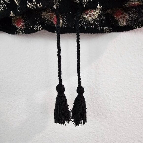 Ralph Lauren Denim & Supply Sz S Floral Peasant Blouse Gauze Boho Top Tassels - Picture 2 of 11